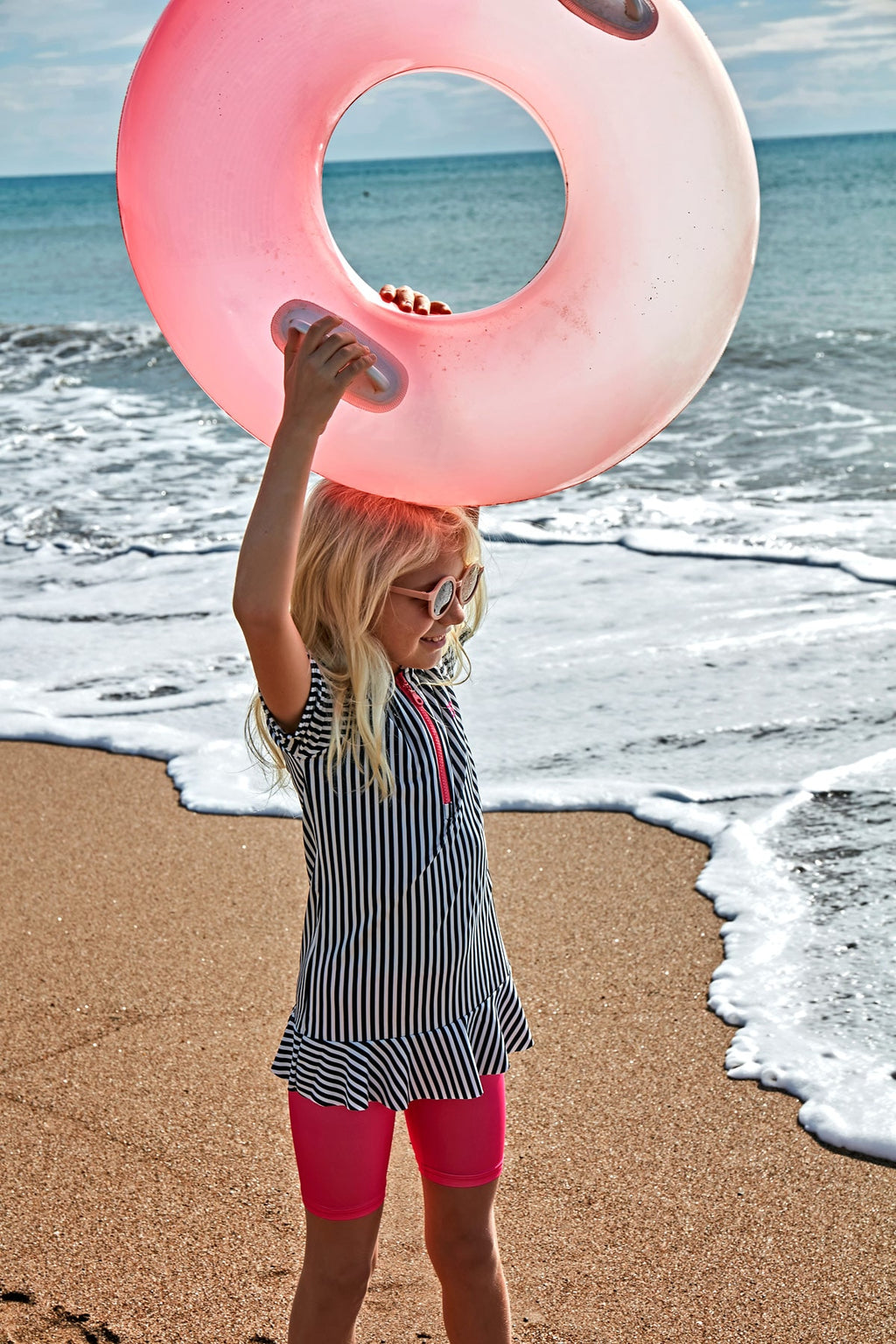 Girls striped swimsuit