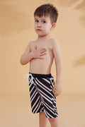 Boys black & white striped shorts